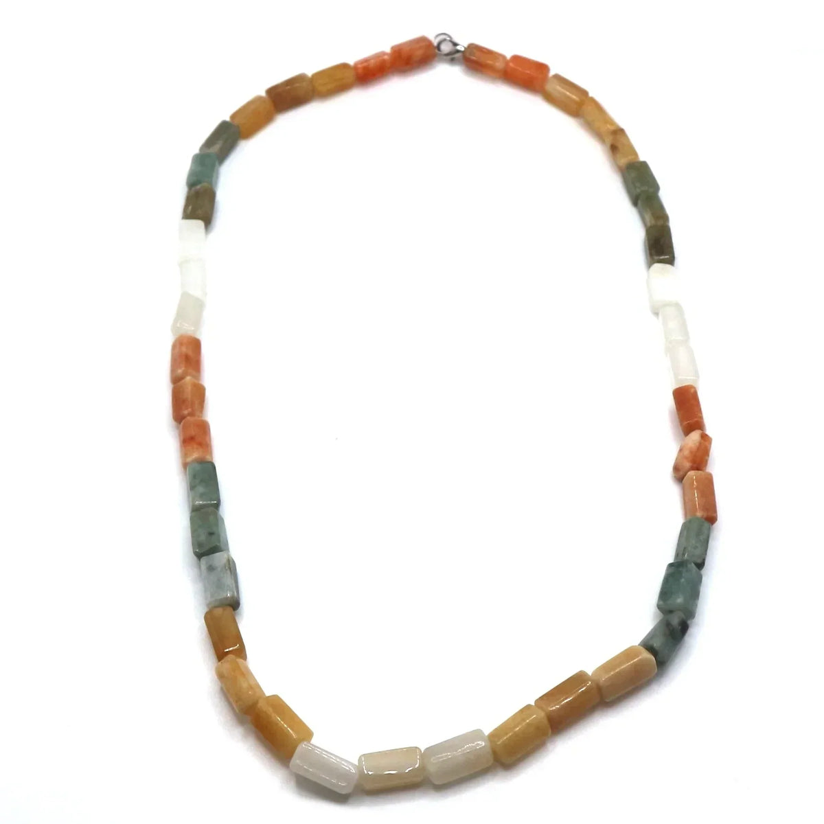 Natural untreated Type A multi-color Burmese Jadeite bead necklace