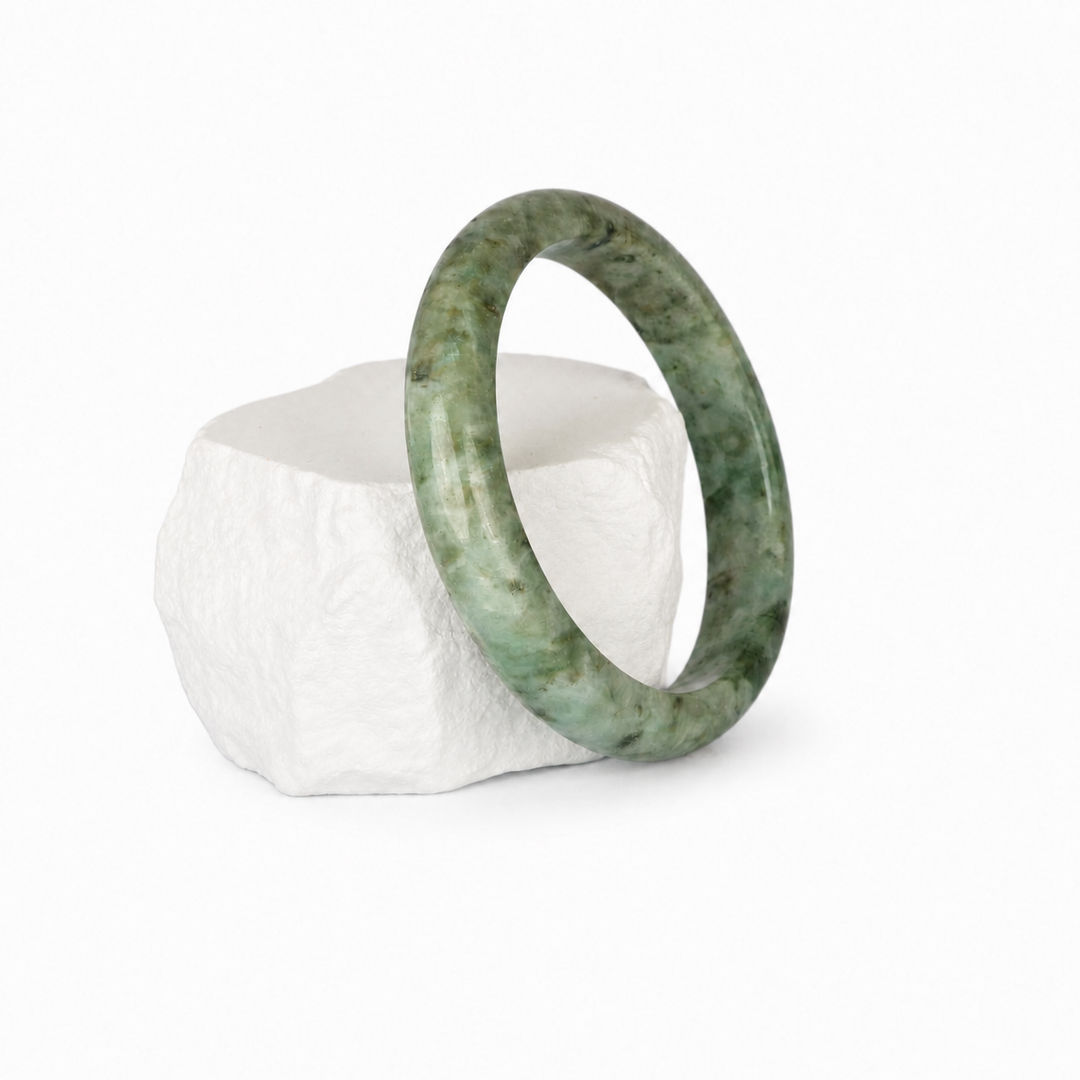Green Jadeite Bangle, display view
