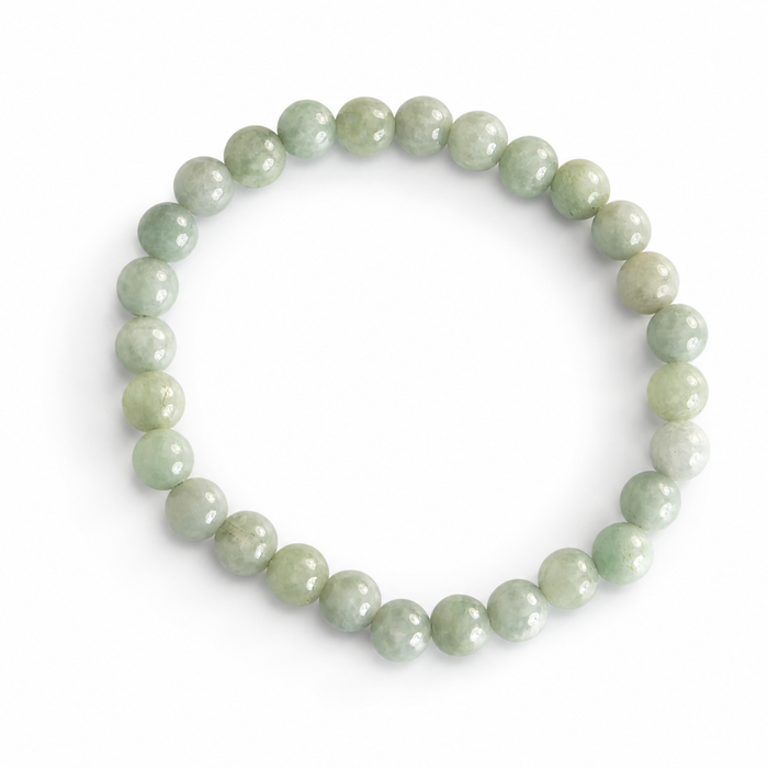 Light green natural Type A Jadeite stretch bracelet