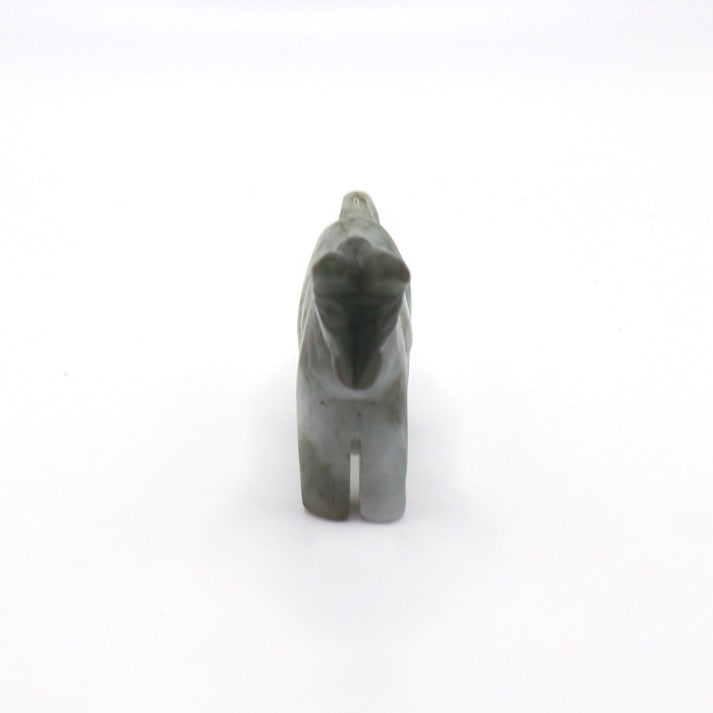 Natural Jade Hand Carved Horse Figurine 