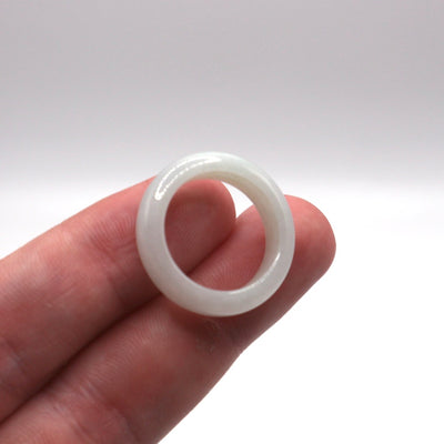 Undyed White Jade Ring