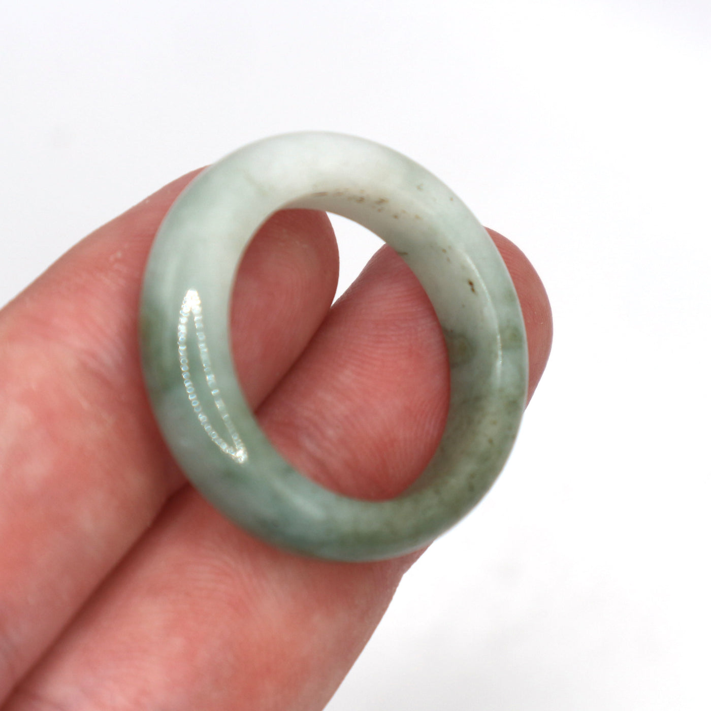 Natural Grey Jade Ring Unisex