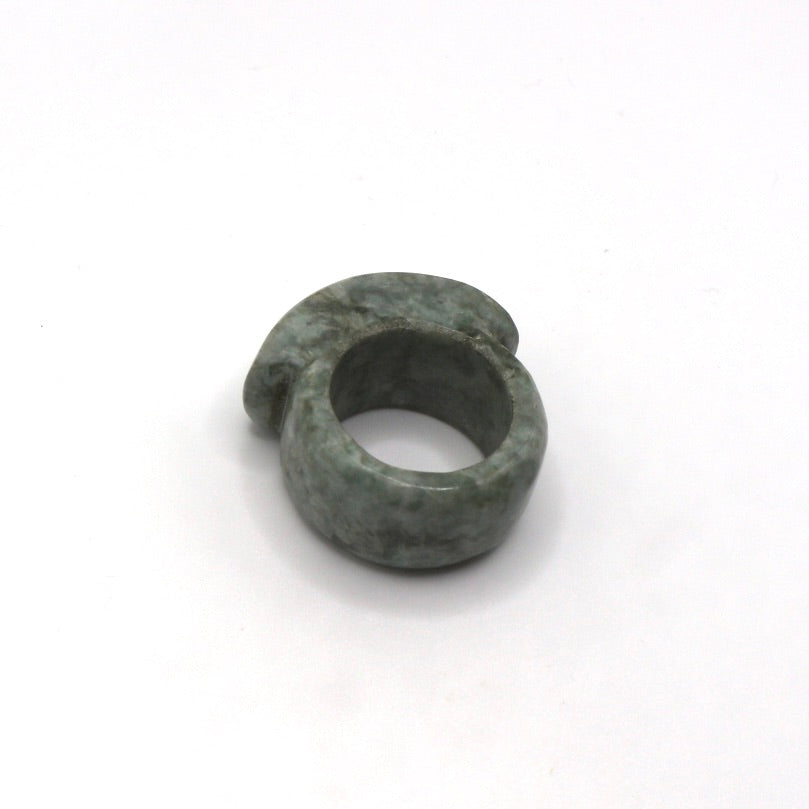 Hand Carved Green Thick Jade Ring