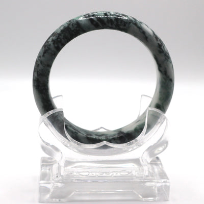 Green and White Jade Bangle (66.5MM)