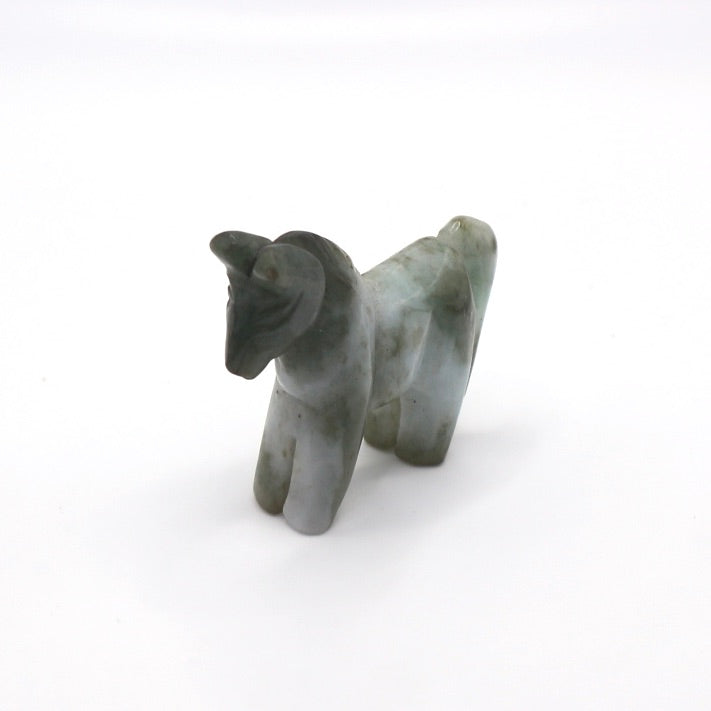 Natural Jade Hand Carved Horse Figurine 