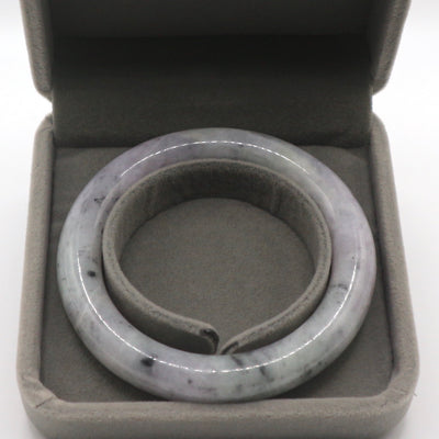 Premium White and Grey Jade Bangle (55.3MM)