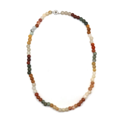 Natural Multi-Colored Beaded Jade Necklace